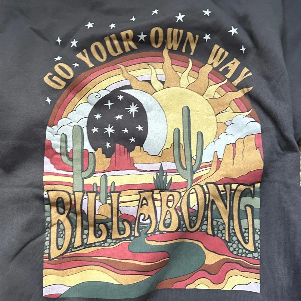Billabong Black Desert Graphic Sweatshirt Go Your Own Way - Picture 3 of 5
